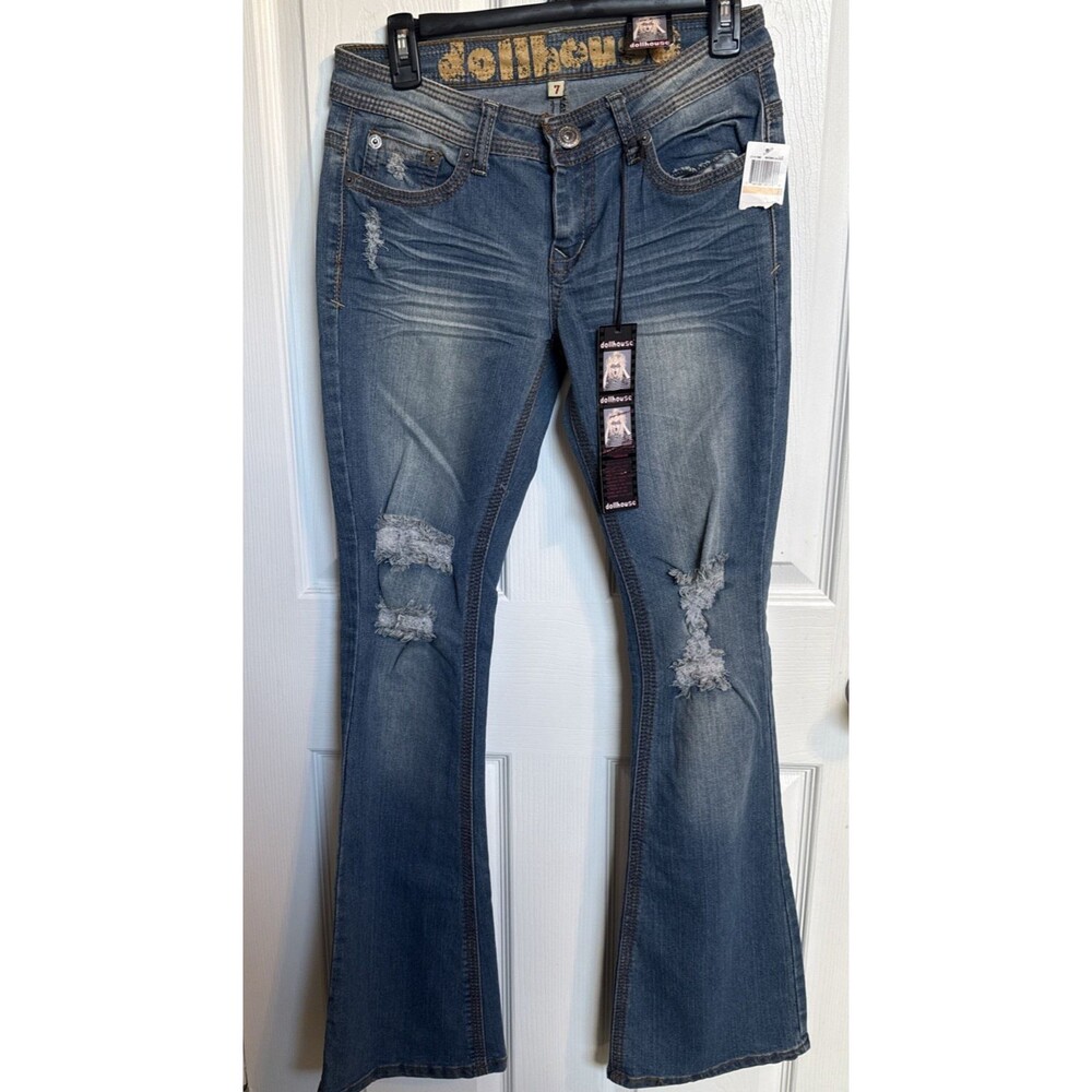 Dollhouse Jeans Size 7 Distressed Flare New